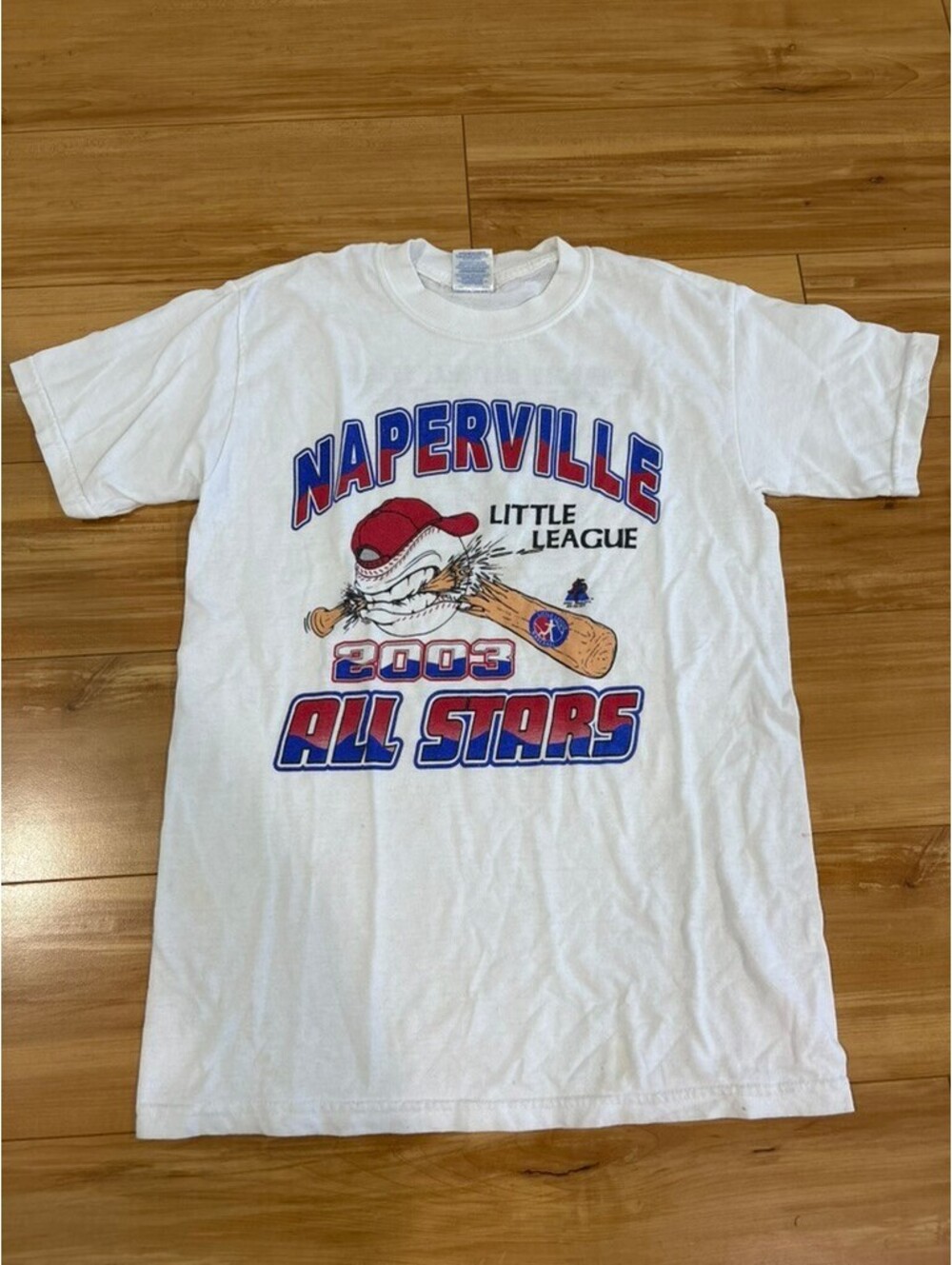 Vintage 2003 Naperville Little League All Stars T-Shirt Small White